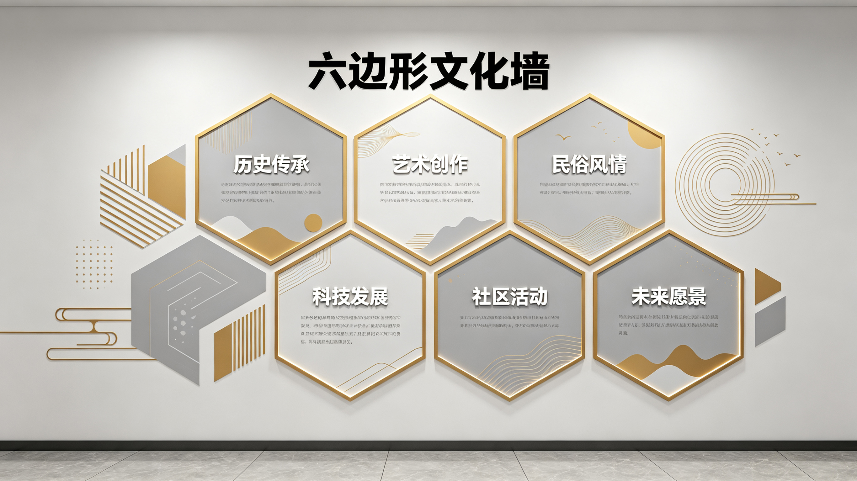 东至企业文化墙 | 六边形信息美学